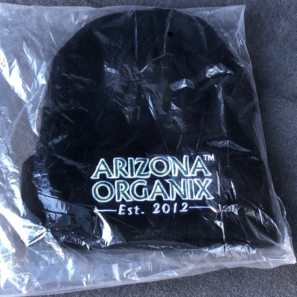 Arizona Organix Embroidered Black Beanie 420 friendly